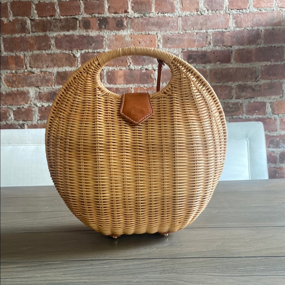 J. McLaughlin Round Wicker Handbag